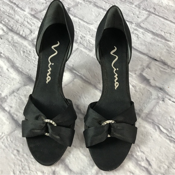 BNWOB Vintage Nina‎ Leather Dorsey Peep Toe Heels - Picture 2 of 11